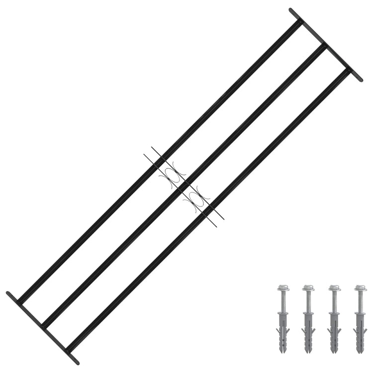 Vidaxx grille de fenêtre noir 174 x 45 cm en acier thermolaqué