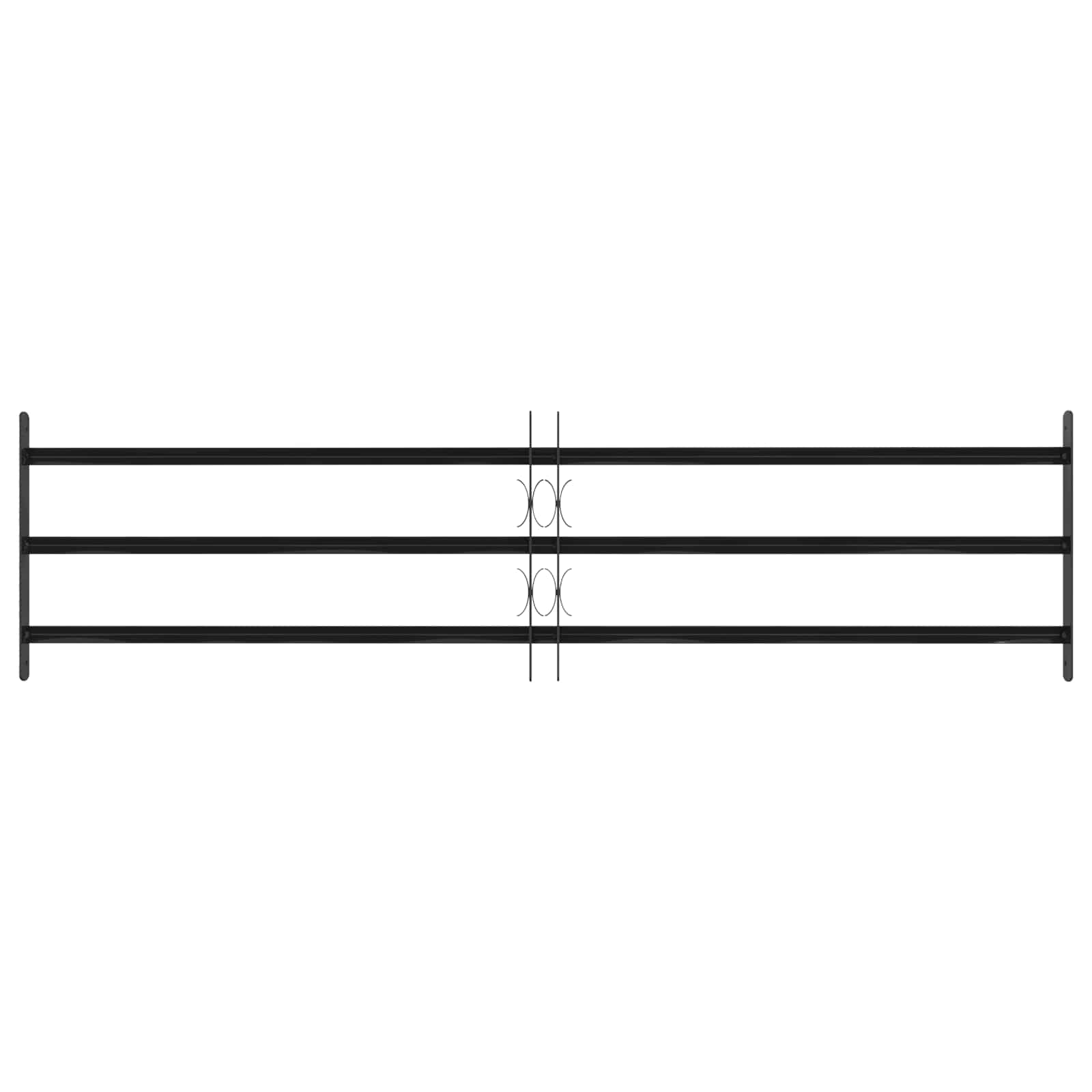 Vidaxx grille de fenêtre noir 174 x 45 cm en acier thermolaqué