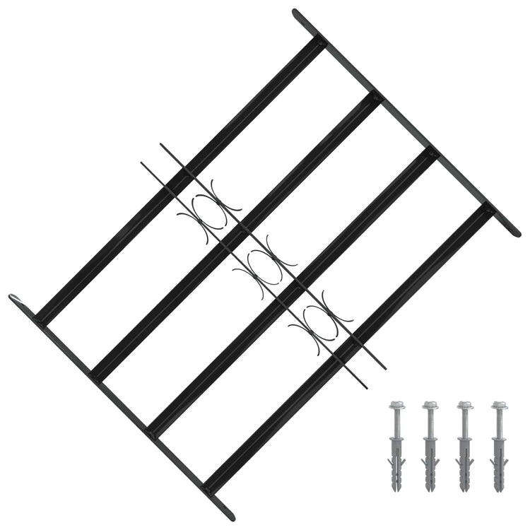 Vidaxx grille de fenêtre noir 75,5 x 60 cm en acier thermolaqué