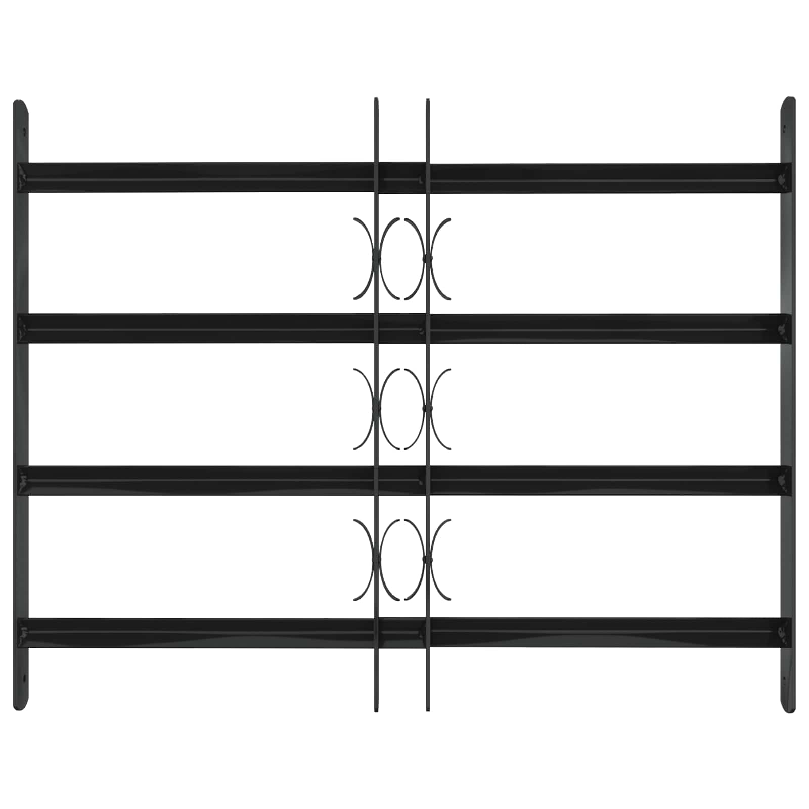 Vidaxx grille de fenêtre noir 75,5 x 60 cm en acier thermolaqué