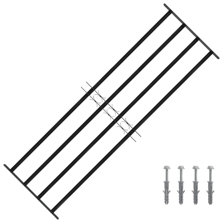 Vidaxx grille de fenêtre noir 175 x 60 cm en acier thermolaqué