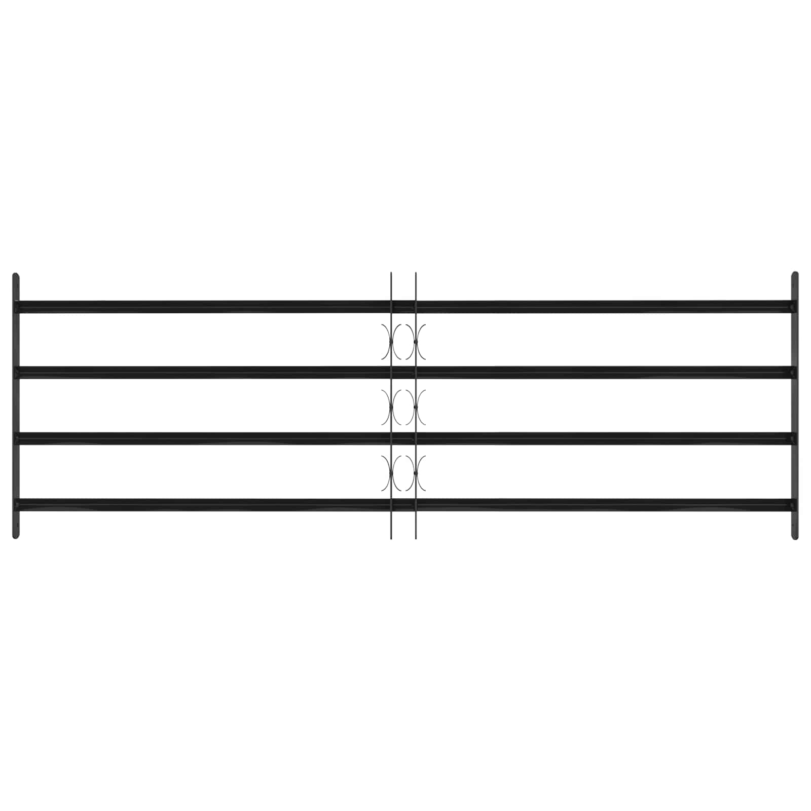 Vidaxx grille de fenêtre noir 175 x 60 cm en acier thermolaqué