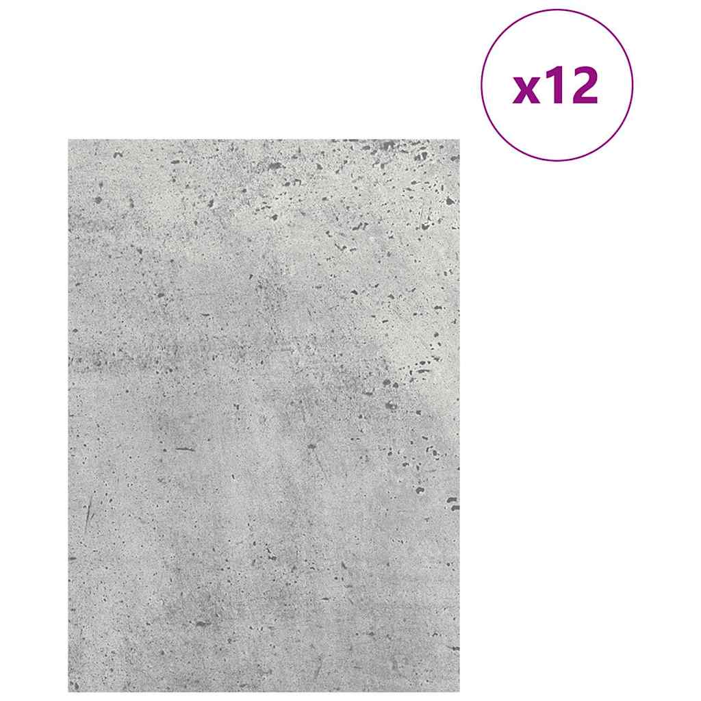 Vidaxx panneaux décoratifs 12 pcs gris béton 21 x 30 x 0,27 cm bois d'ingénierie