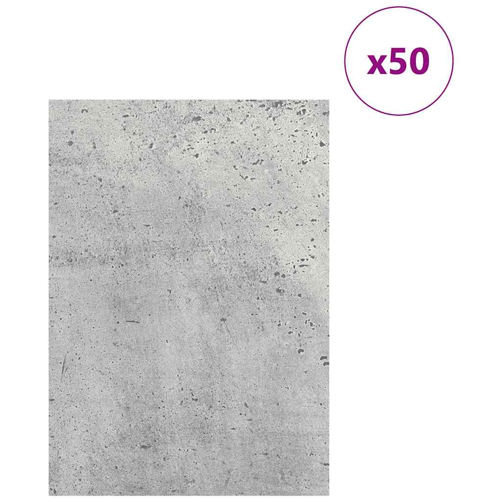 Vidaxx panneaux décoratifs 50 pcs gris béton 21 x 30 x 0,27 cm bois d'ingénierie
