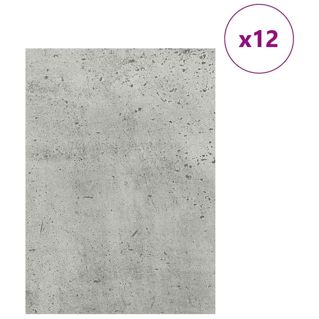 Vidaxx panneaux décoratifs 12 pcs gris béton 30 x 42 x 0,27 cm bois d'ingénierie