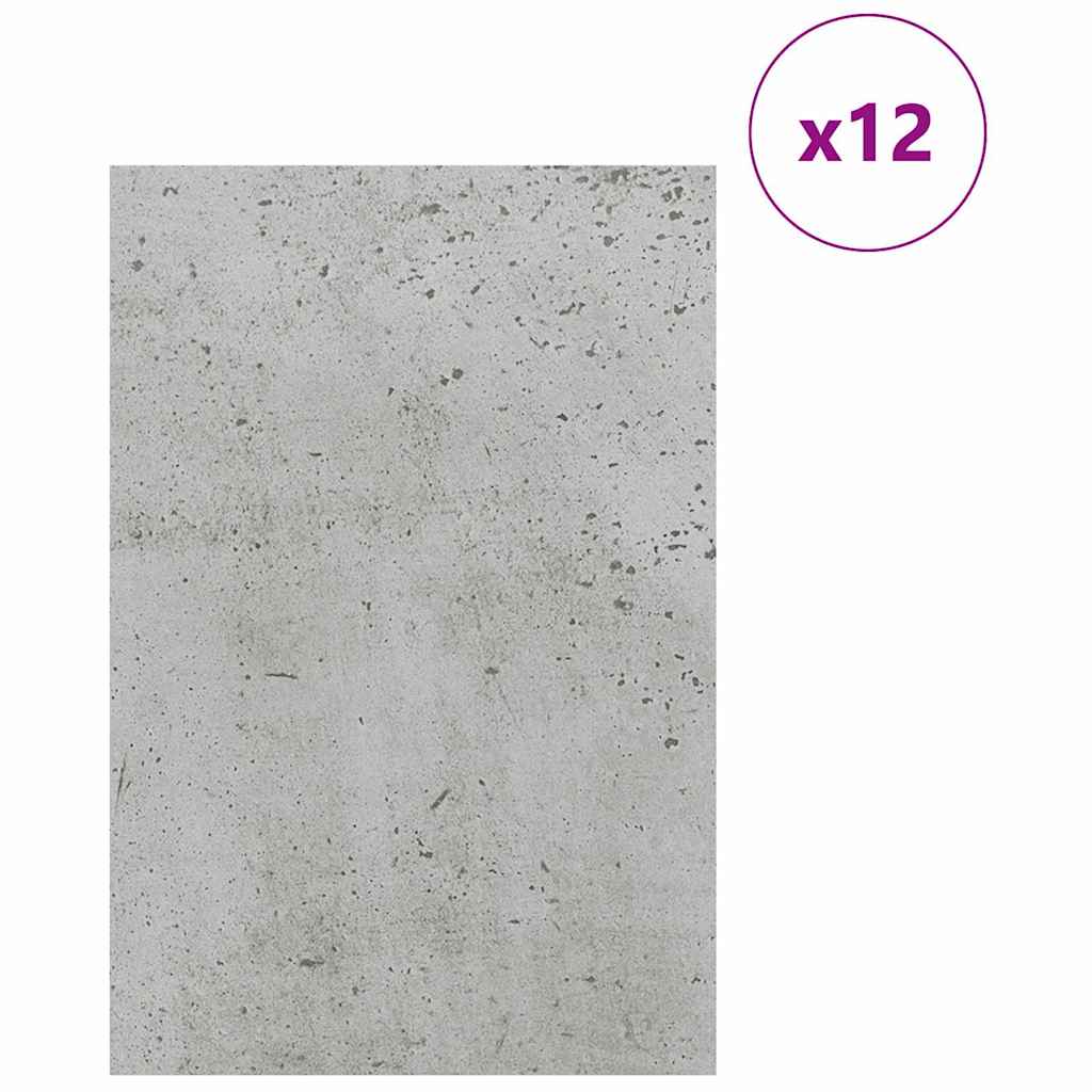 Vidaxx panneaux décoratifs 12 pcs gris béton 40 x 60 x 0,27 cm bois d'ingénierie