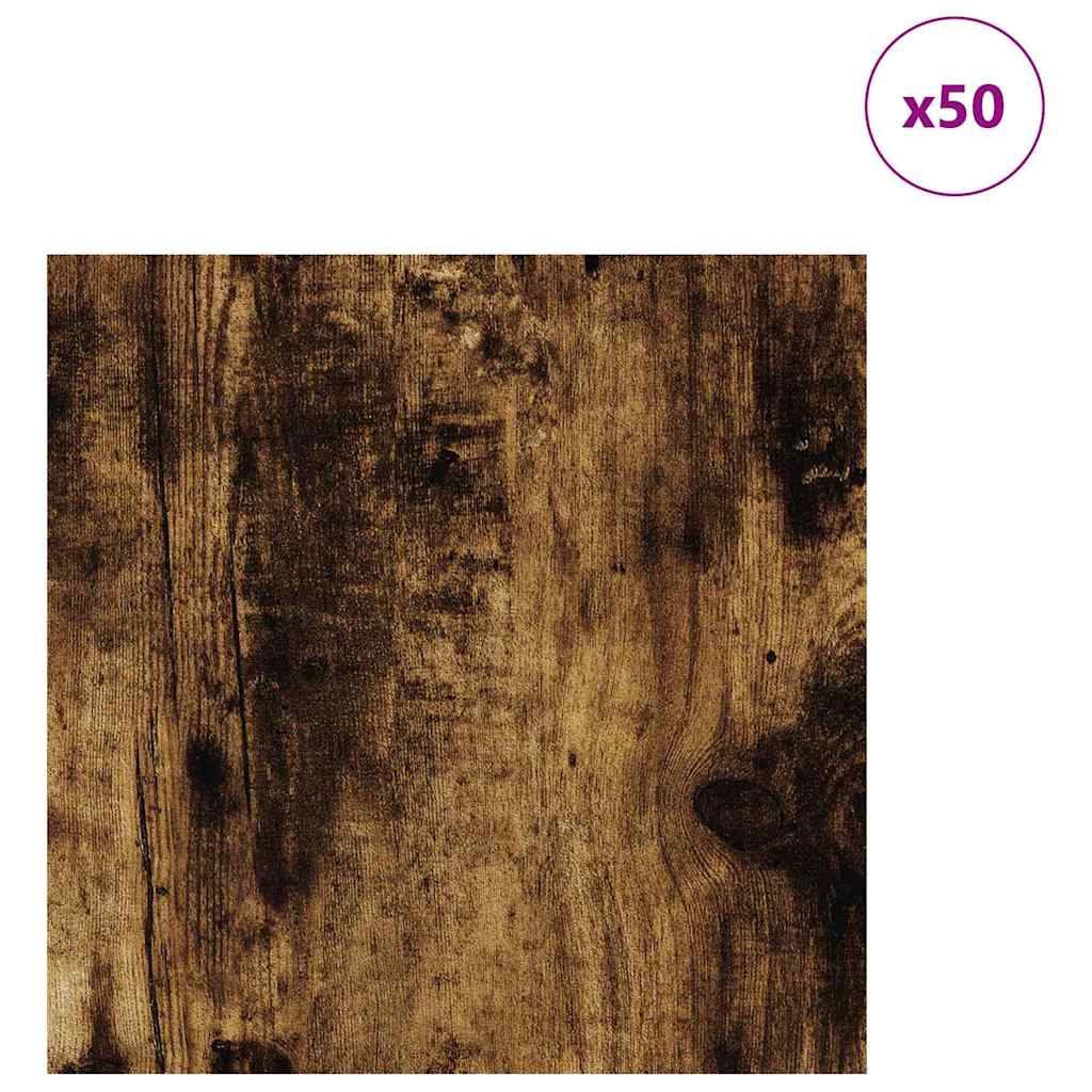 Panneaux décoratifs Vidaxx 50 pcs chêne fumé 30 x 30 x 0,27 cm