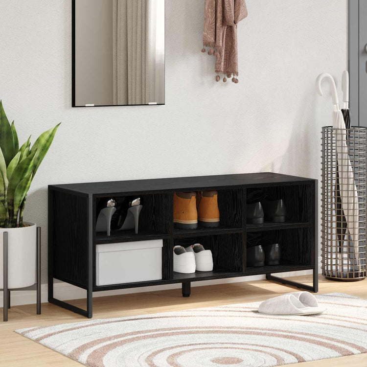 VidaXL armoire à chaussures chêne noir 60 x 35 x 44 cm bois fini