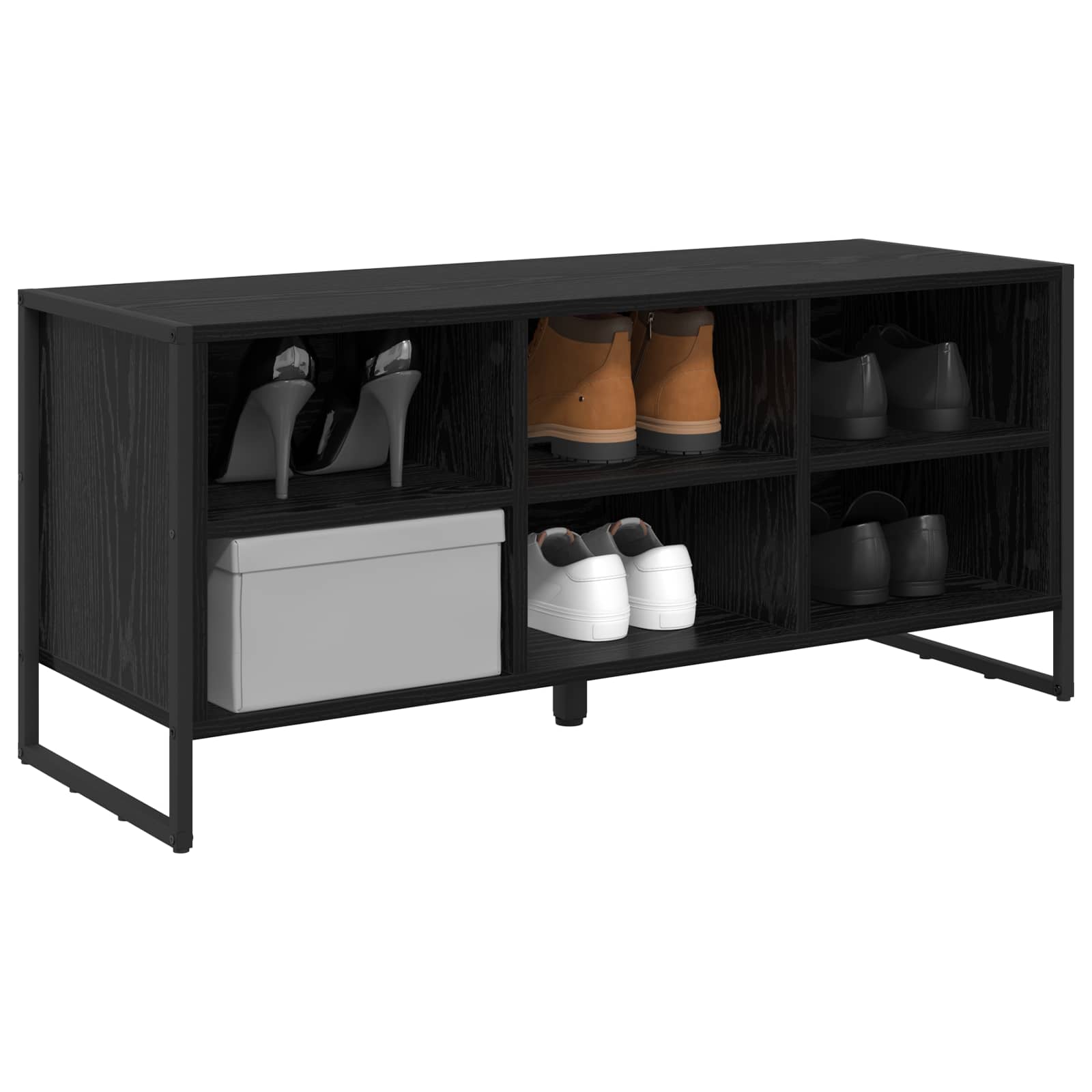 VidaXL armoire à chaussures chêne noir 60 x 35 x 44 cm bois fini