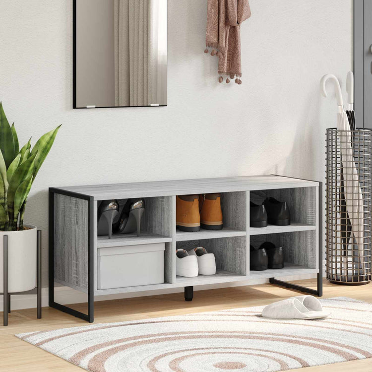Vidaxl armoire à chaussures gris sonoma 60 x 35 x 44 cm bois fini