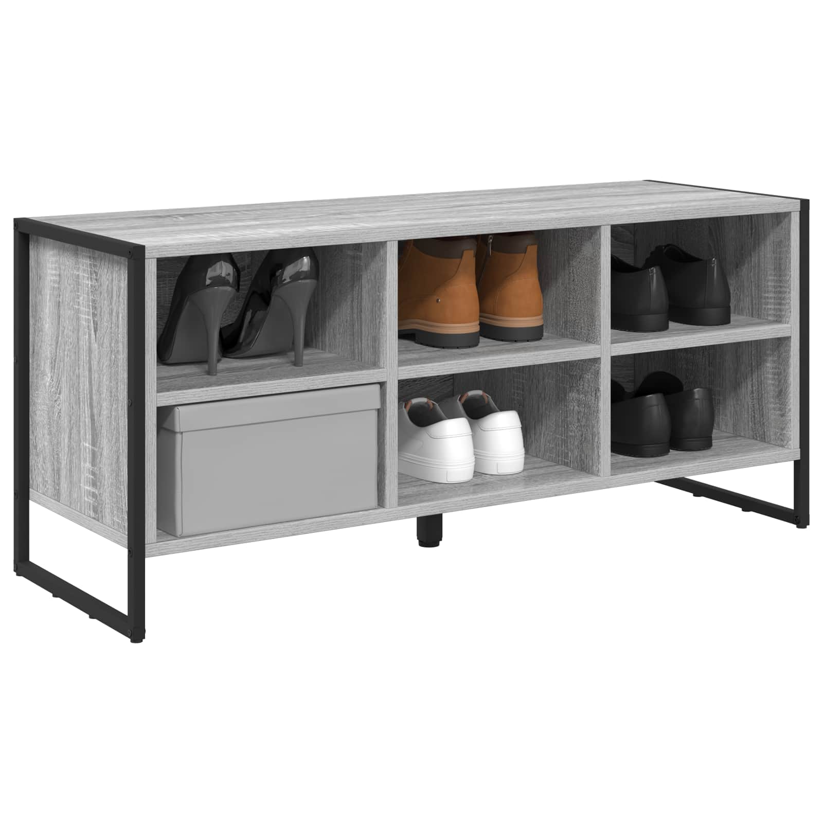 Vidaxl armoire à chaussures gris sonoma 60 x 35 x 44 cm bois fini