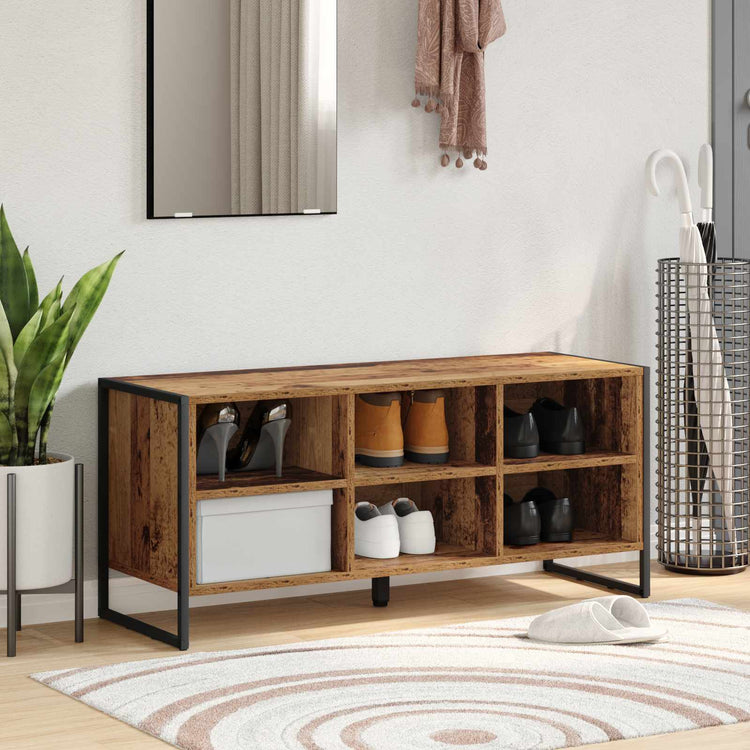 VidaXL armoire à chaussures avec rangement vieux bois 60 x 35 x 44 cm bois traité