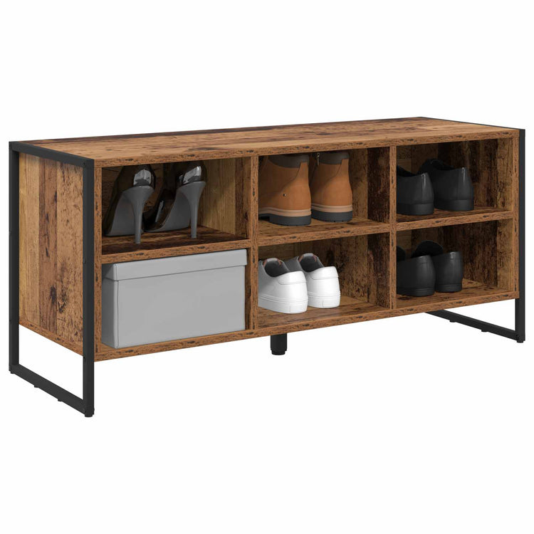 VidaXL armoire à chaussures avec rangement vieux bois 60 x 35 x 44 cm bois traité