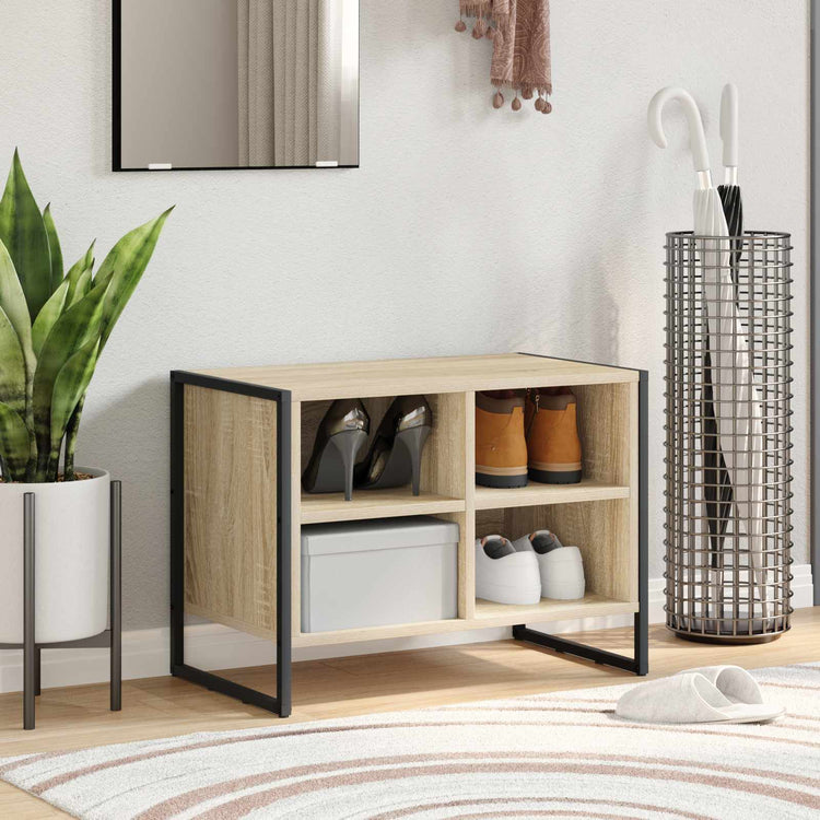Vidaxl meuble à chaussures avec rangement sonoma 60 x 35 x 44 cm bois d'ingénierie