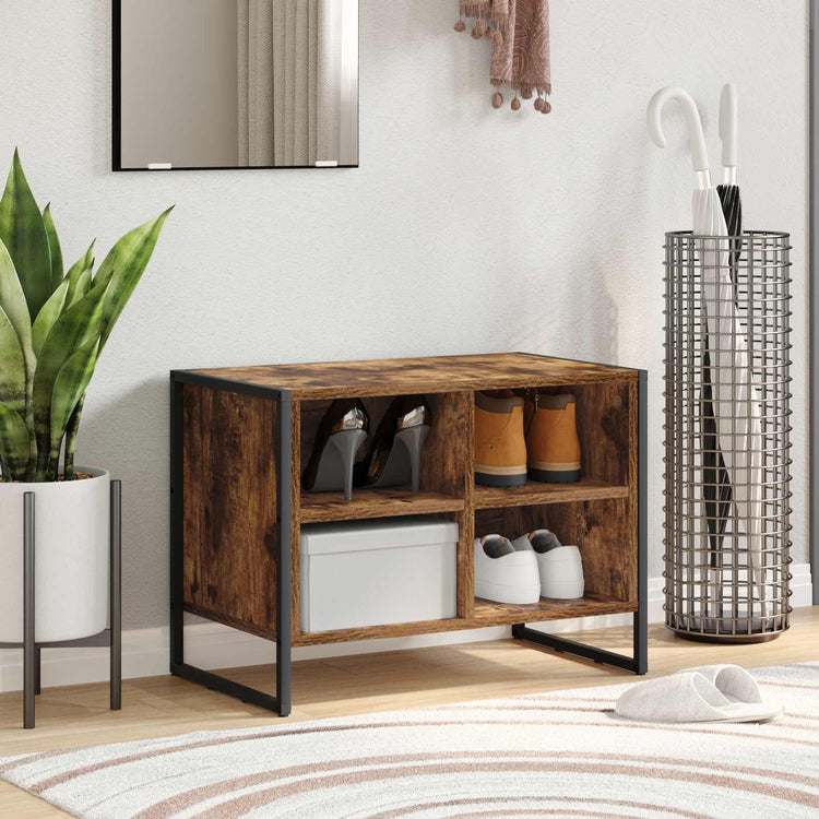 Vidaxx meuble à chaussures avec rangement chêne fumé 60 x 35 x 44 cm bois d'ingénierie