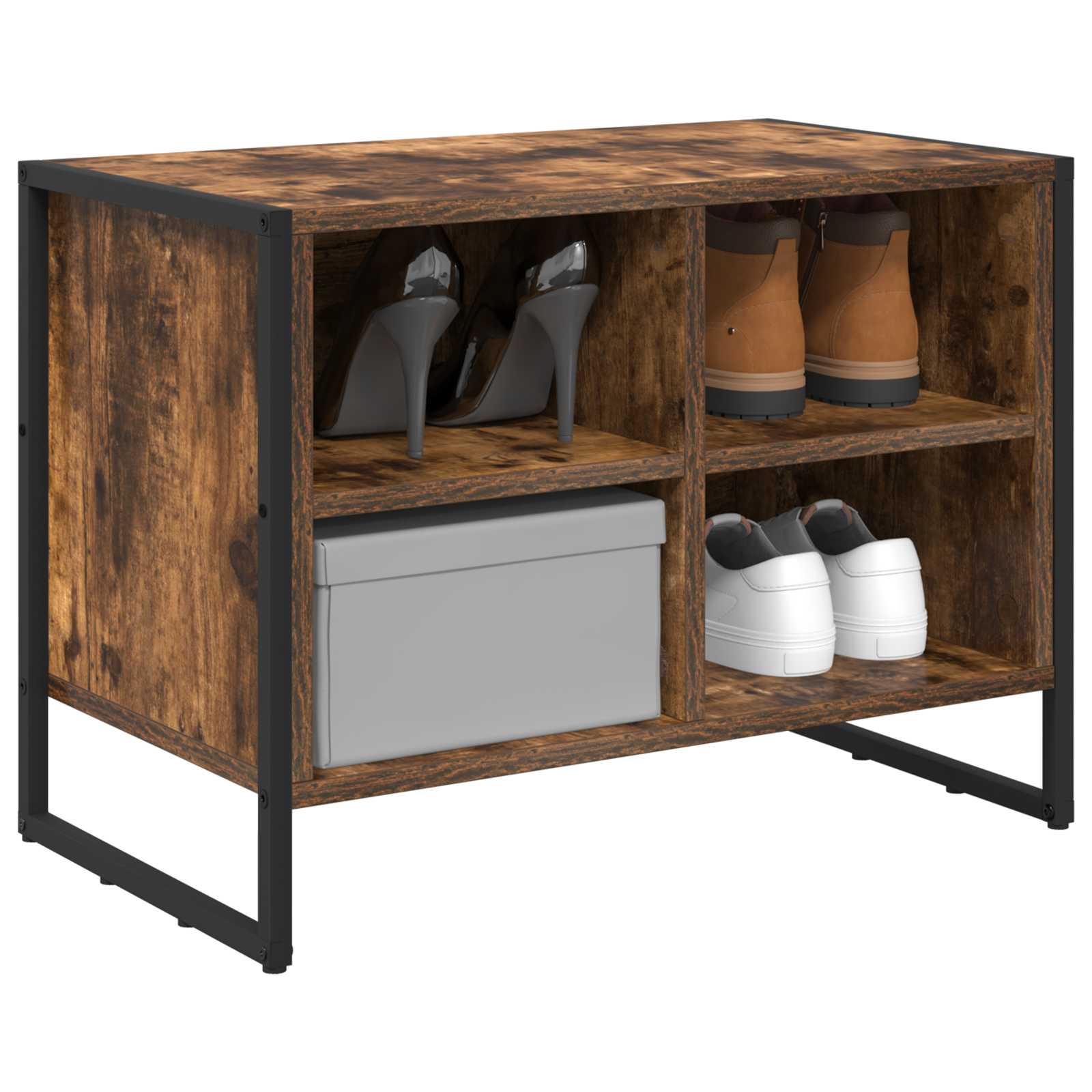 Vidaxx meuble à chaussures avec rangement chêne fumé 60 x 35 x 44 cm bois d'ingénierie