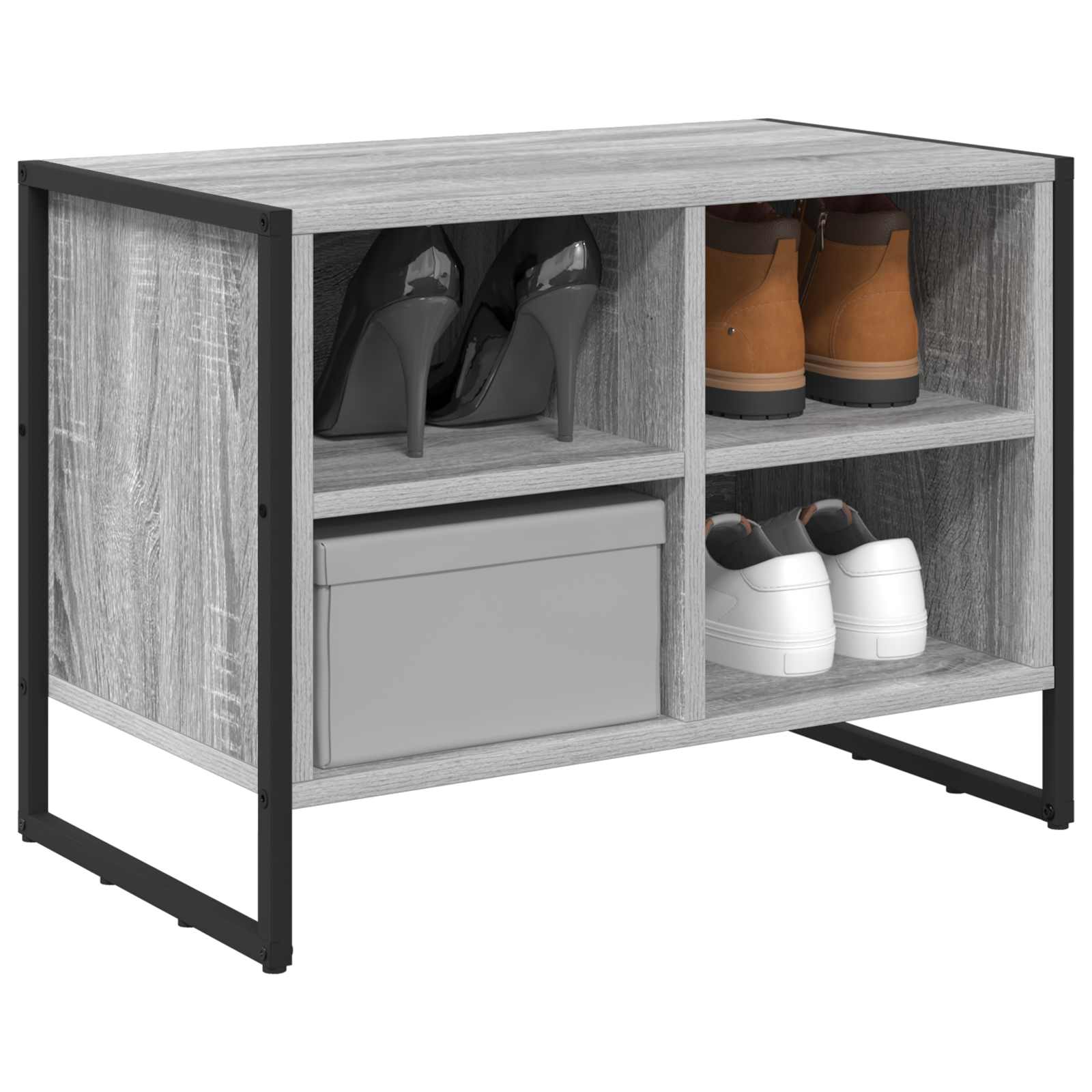 Vidaxl armoire à chaussures gris sonoma 60 x 35 x 44 cm bois fini