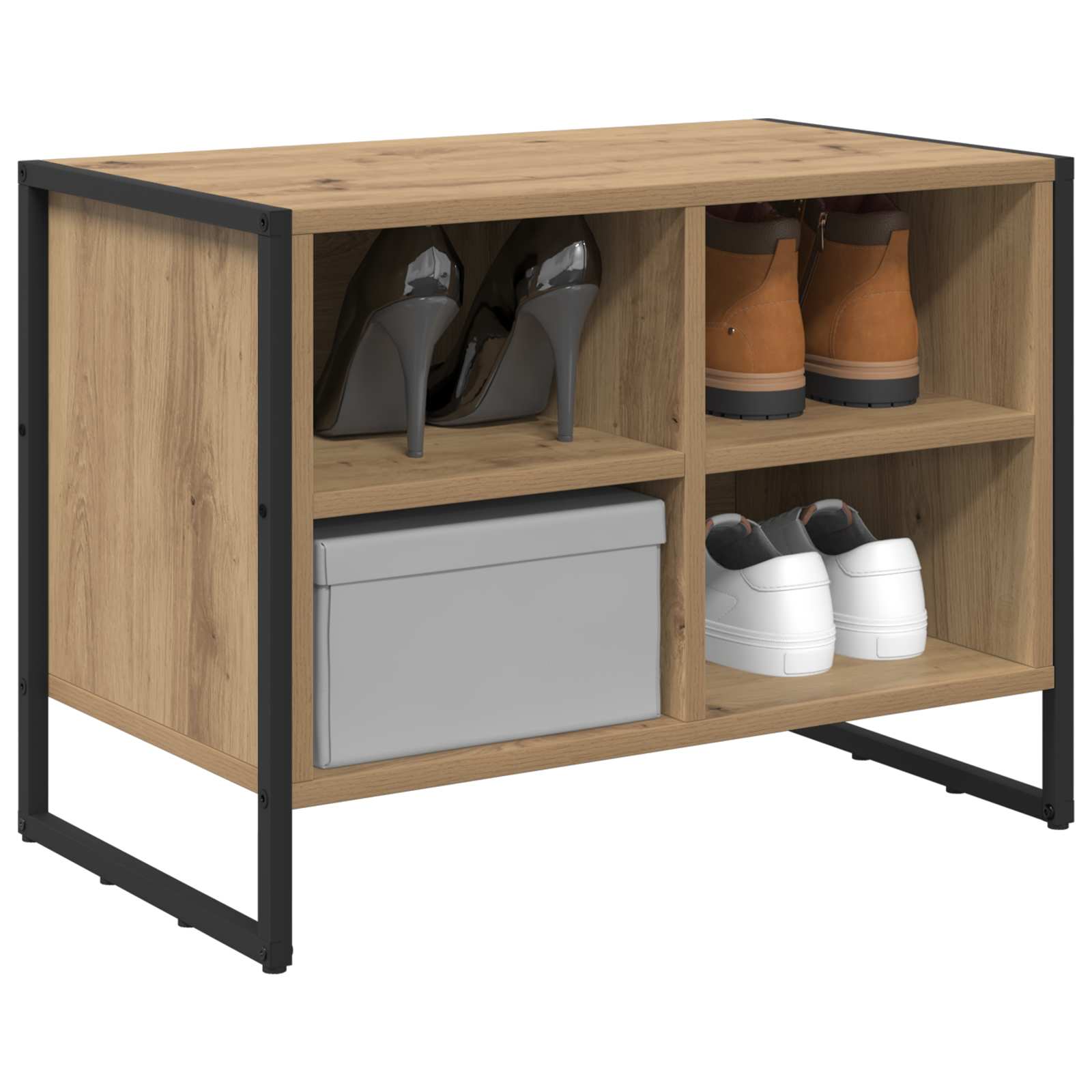 Vidaxxl meuble à chaussures chêne artisanal 60 x 35 x 44 cm bois d'ingénierie