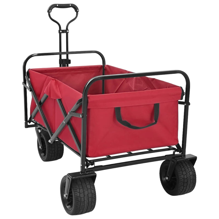 Vidaxx chariot à main pliable rouge 89 x 63 x 96 cm acier et tissu oxford