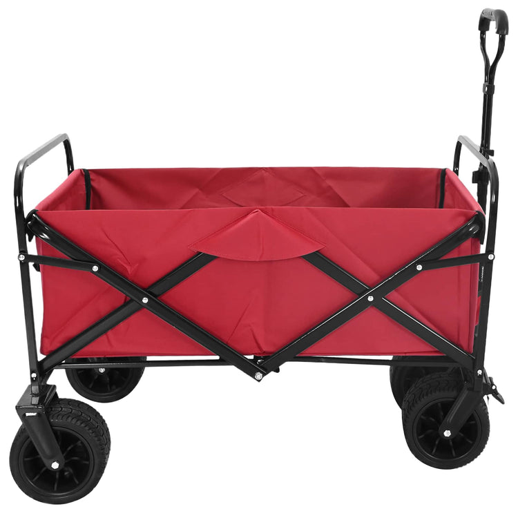 Vidaxx chariot à main pliable rouge 89 x 63 x 96 cm acier et tissu oxford