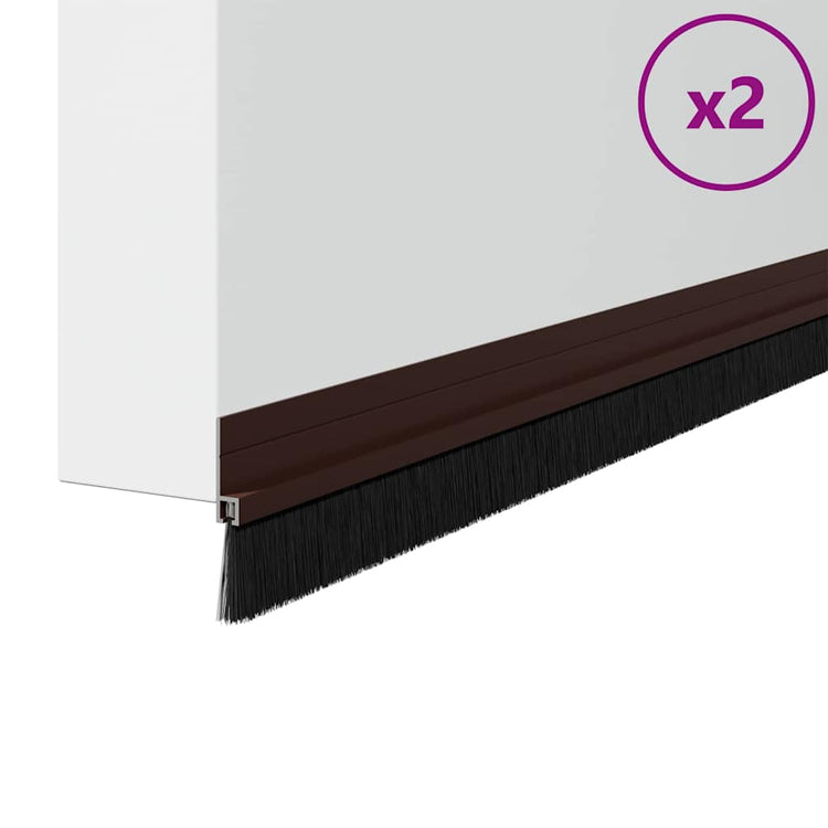 Vidaxx brosses de porte auto-adhésives 2 pcs marron 100 cm alliage d'aluminium