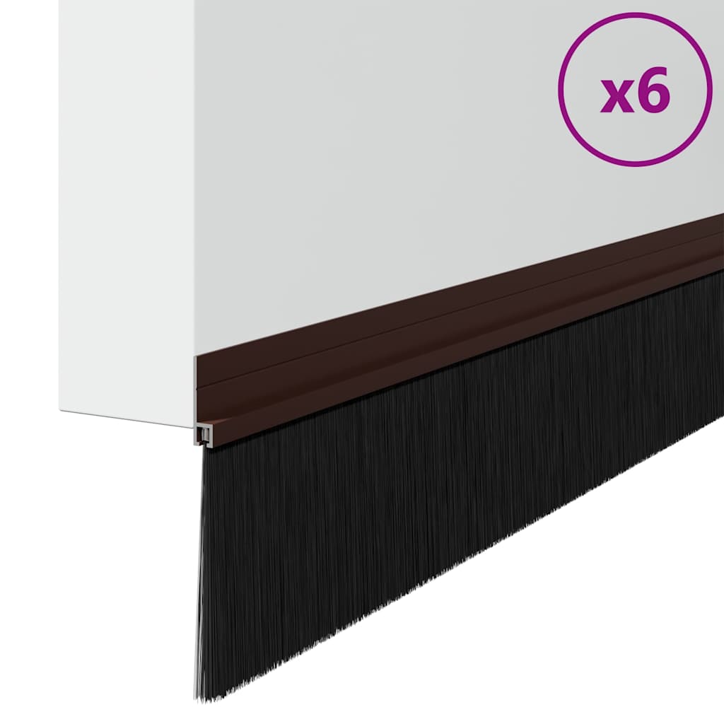 Vidaxx brosses de porte auto-adhésives 6 pcs marron 100 cm alliage d'aluminium