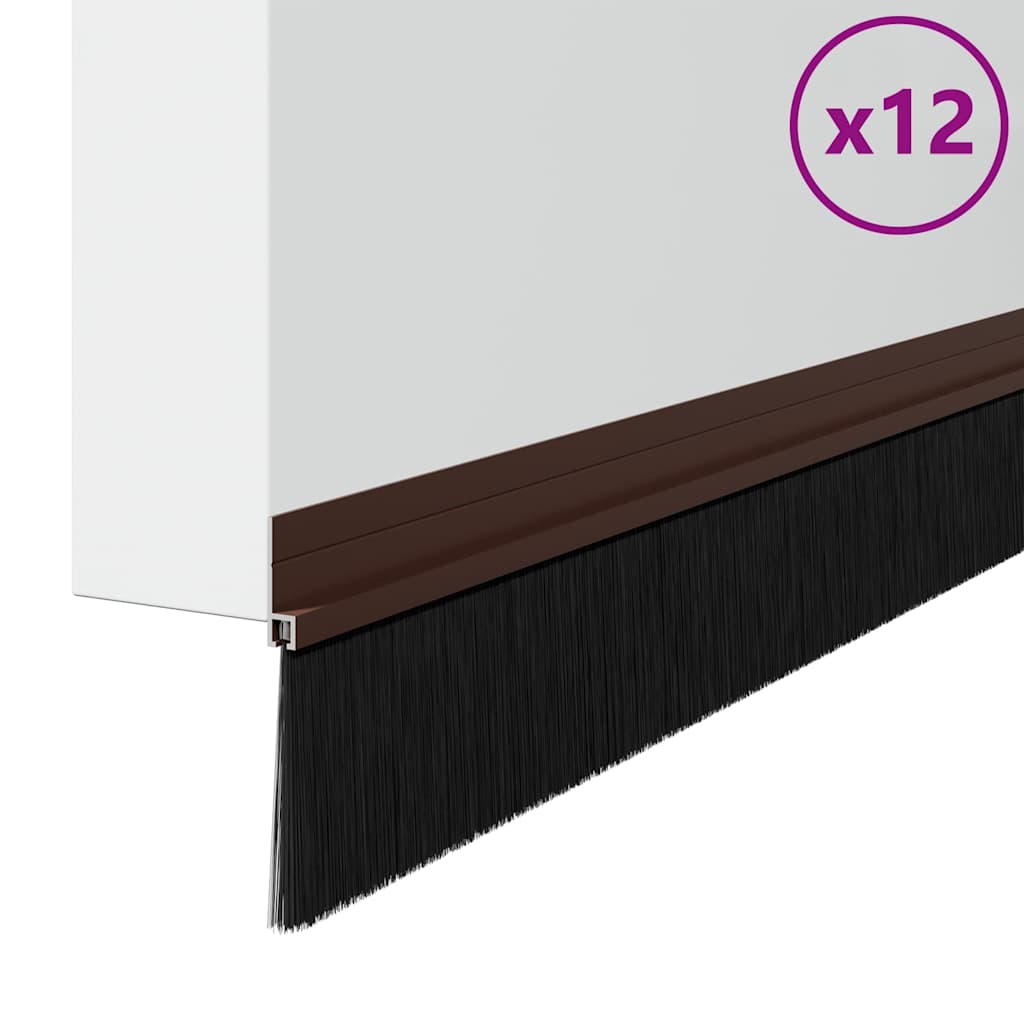 Vidaxx brosses de porte auto-adhésives 12 pcs marron 100 cm
