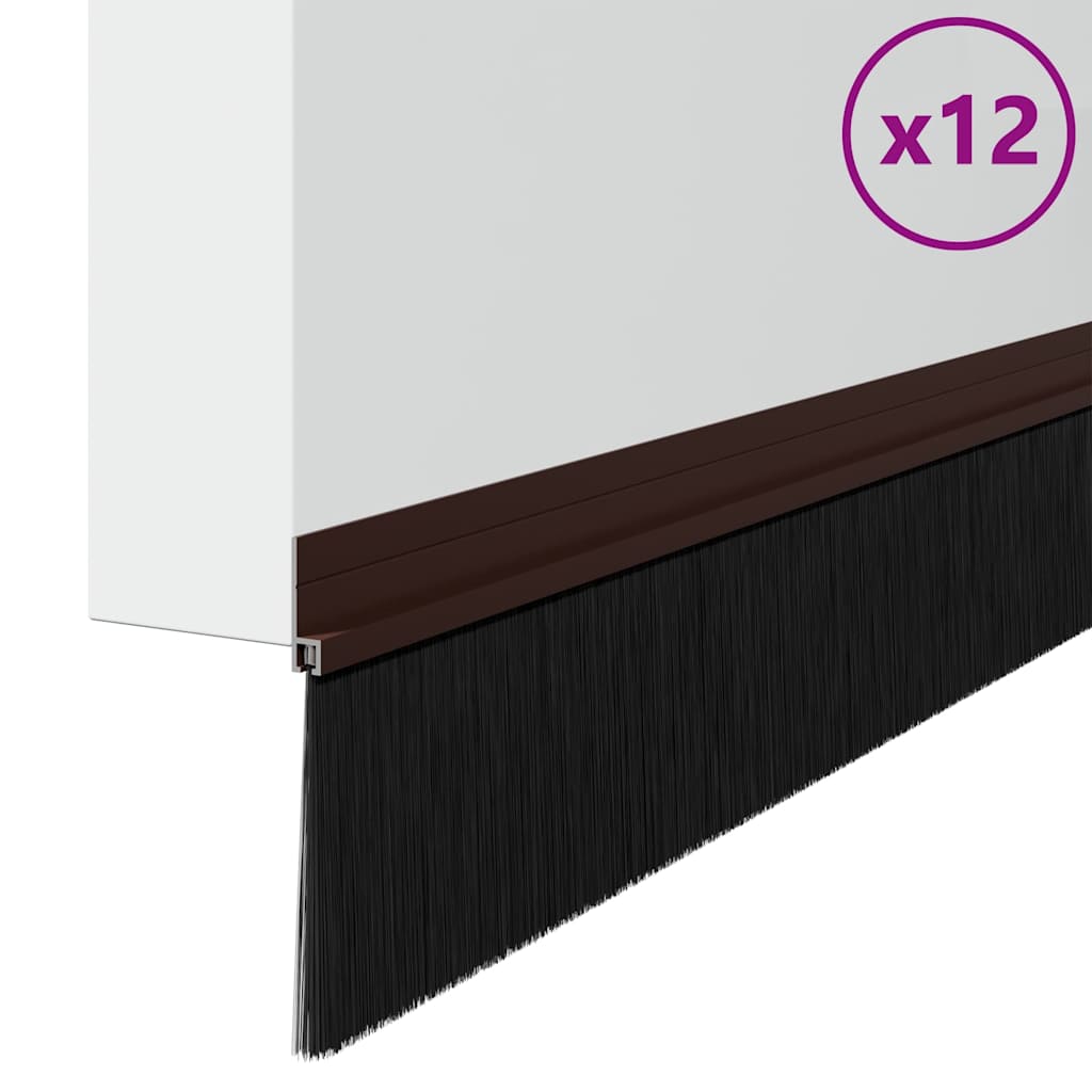 Vidaxx brosses de porte auto-adhésives 12 pcs marron 100 cm