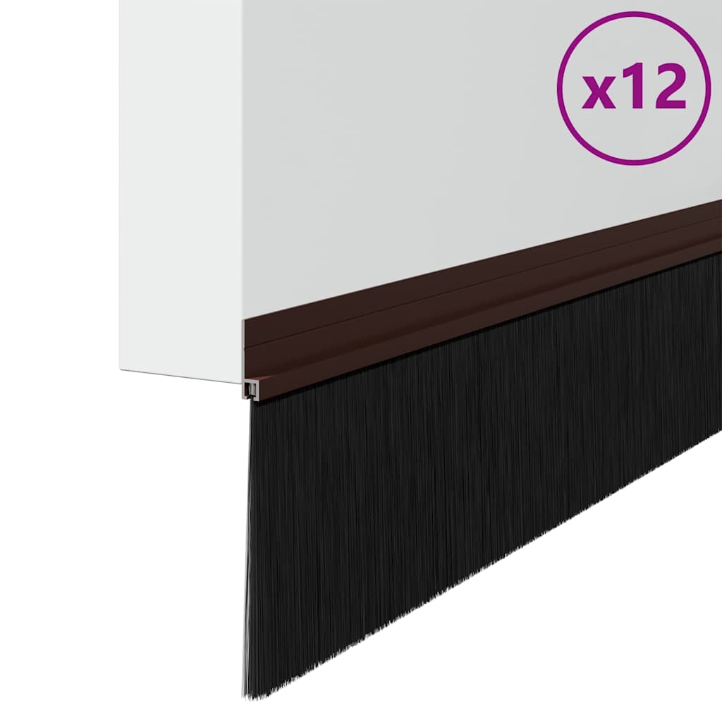 Vidaxx brosses de porte auto-adhésives 12 pcs marron 100 cm