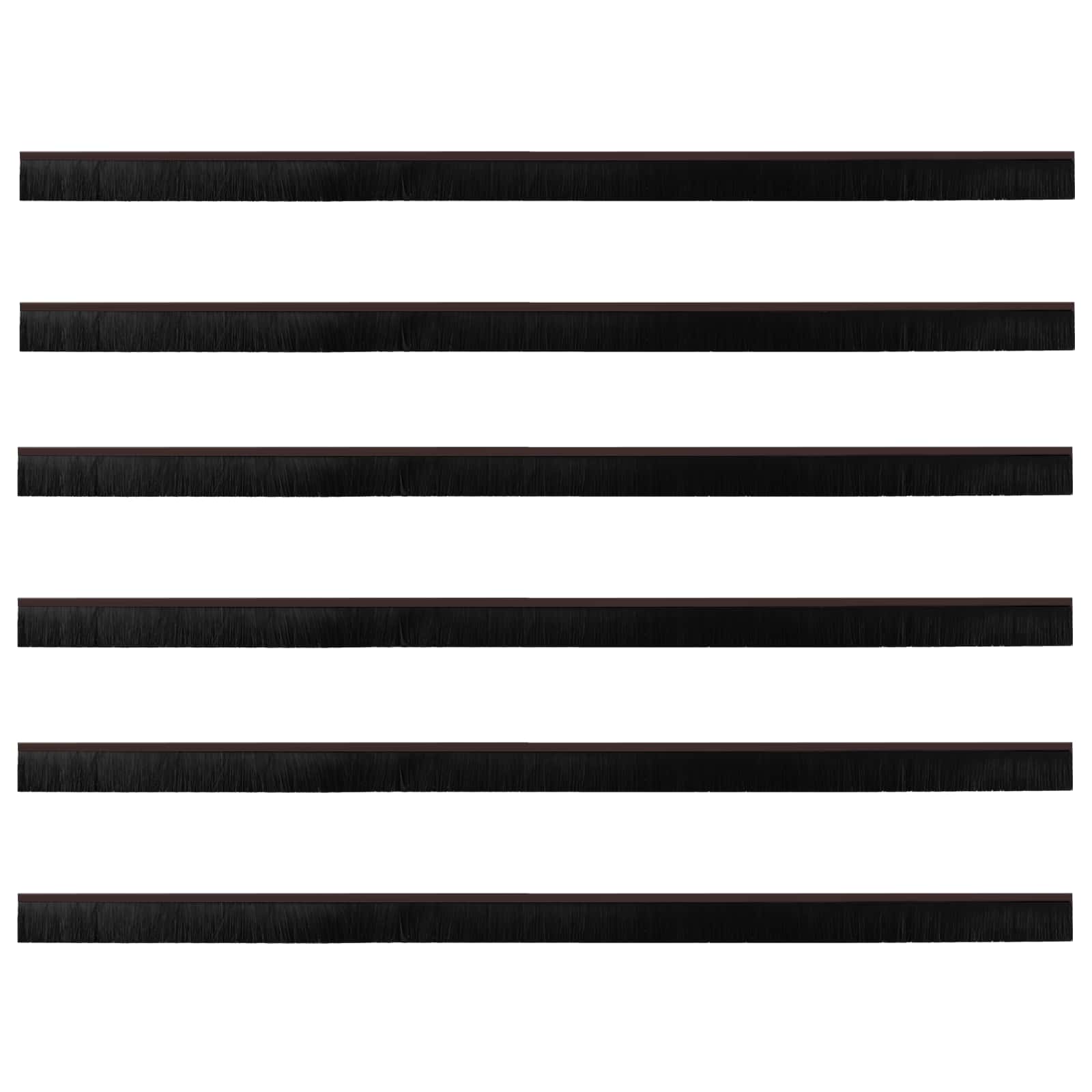 Vidaxx brosses de porte auto-adhésives 6 pcs marron 100 cm alliage d'aluminium