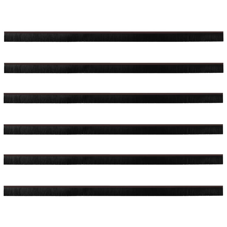 Vidaxx brosses de porte auto-adhésives 6 pcs marron 100 cm alliage d'aluminium
