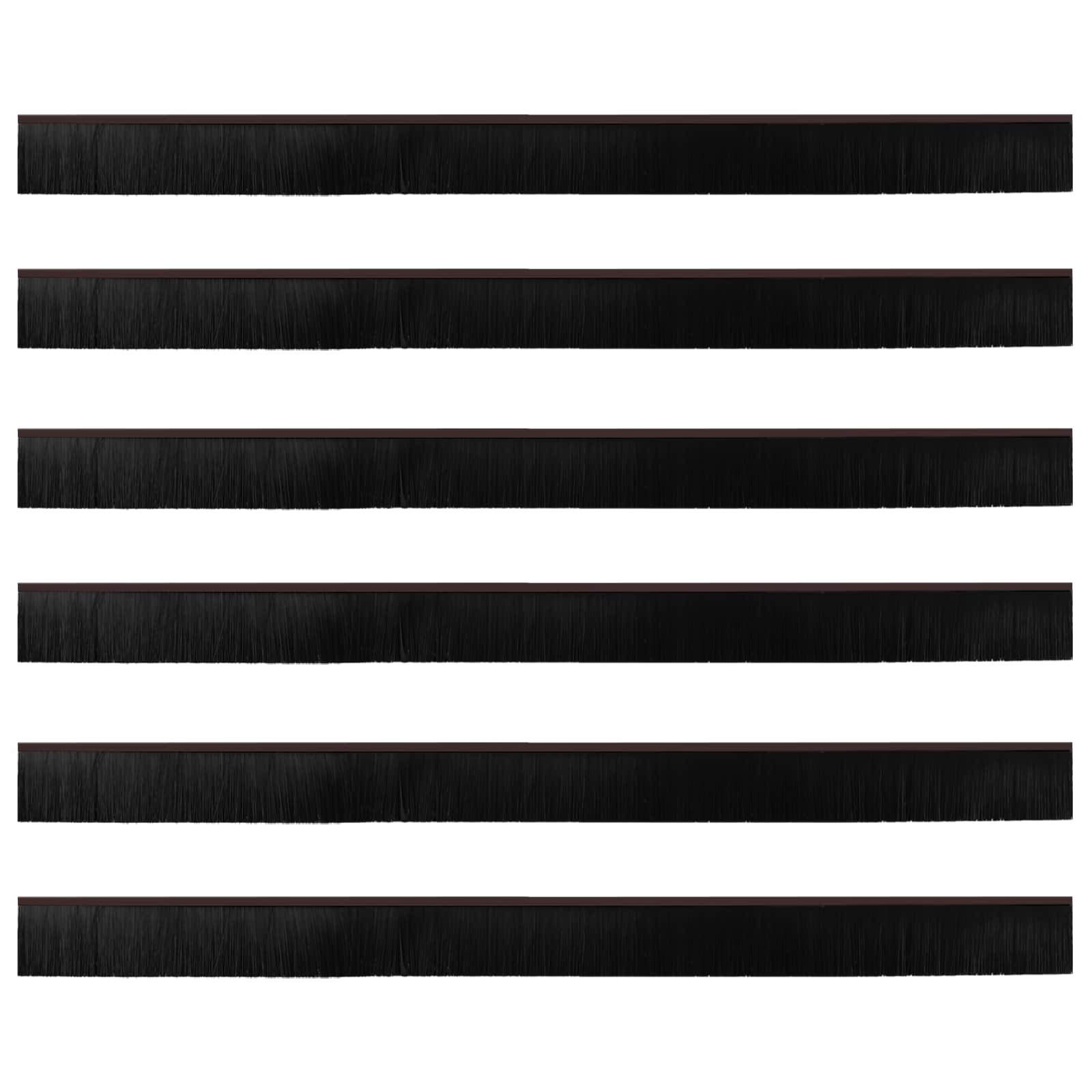 Vidaxx brosses de porte auto-adhésives 6 pcs marron 100 cm alliage d'aluminium