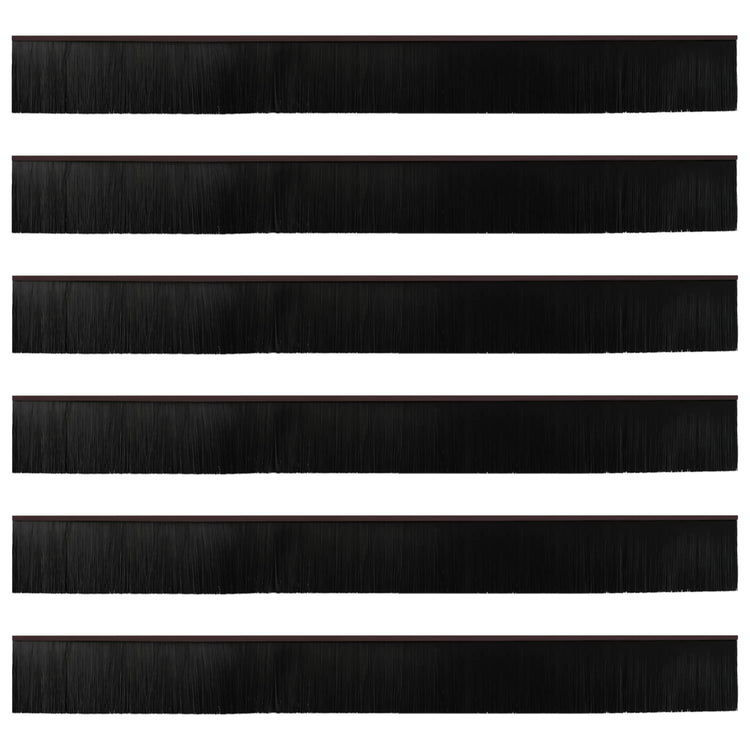 Vidaxx brosses de porte auto-adhésives 6 pcs marron 100 cm alliage d'aluminium