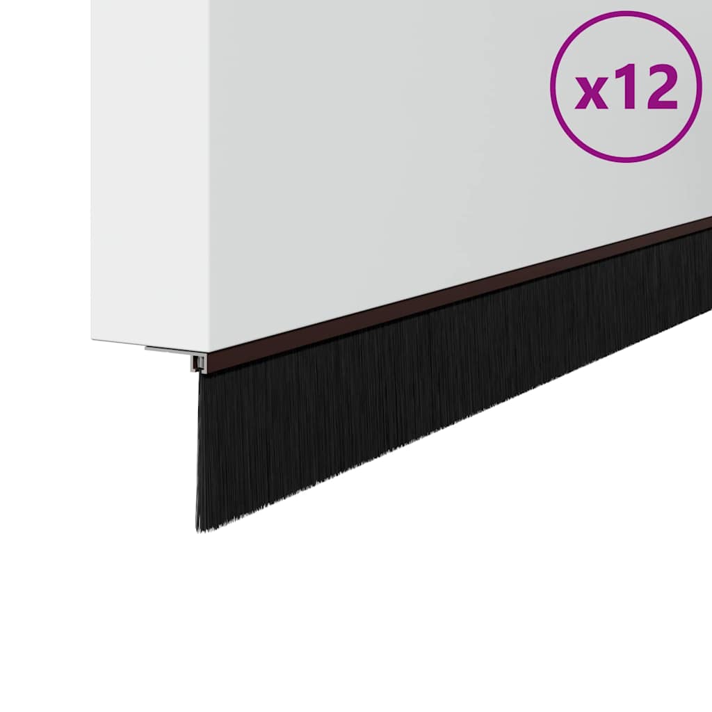 Vidaxx brosses de porte auto-adhésives 12 pcs marron 100 cm