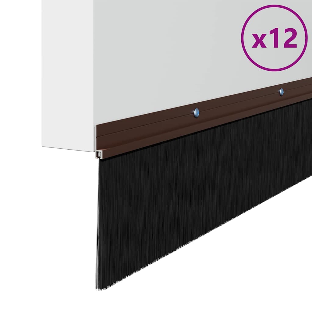 Vidaxx fermetures de brosse de porte vissables 12 pcs marron 100 cm