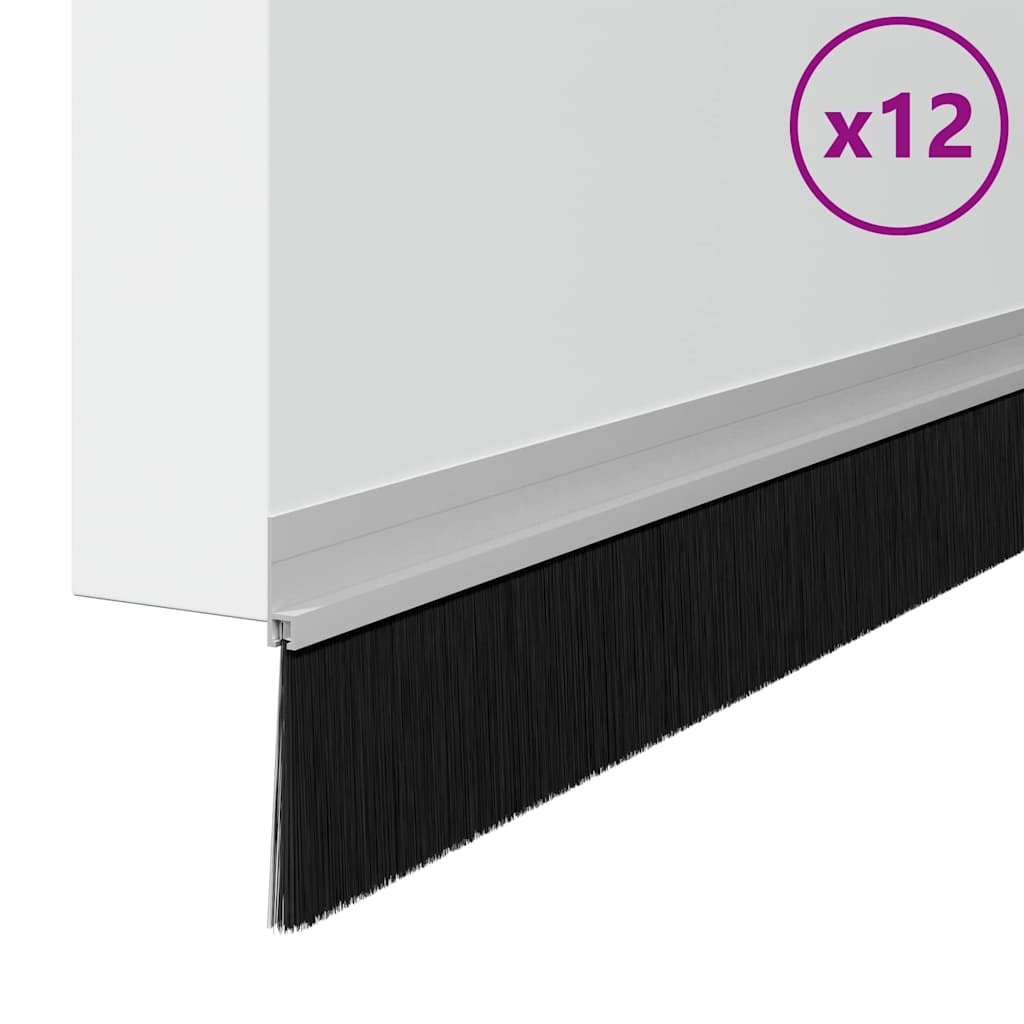 Vidaxx brosses de porte auto-adhésives 12 pcs argent 100 cm