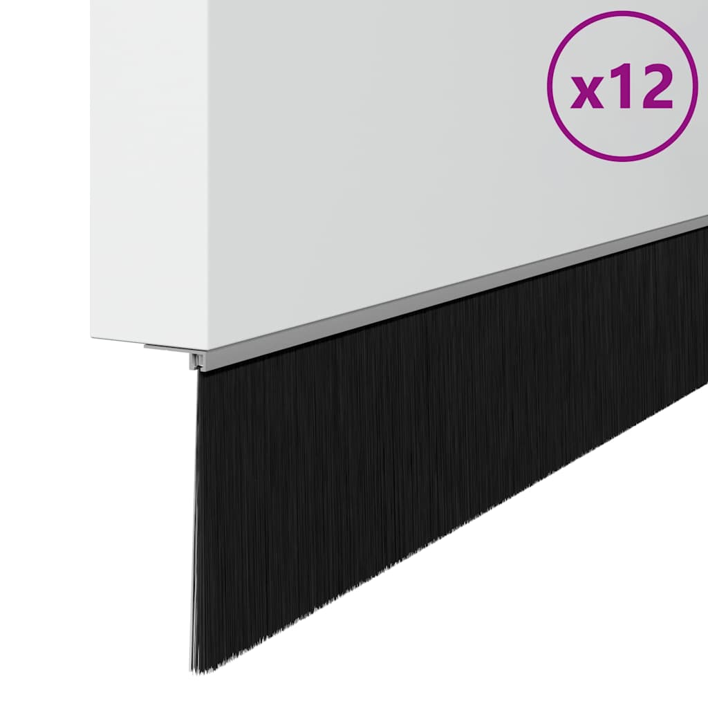 VidaXL fermetures de brosse de porte vissables 12 pcs argent 100 cm