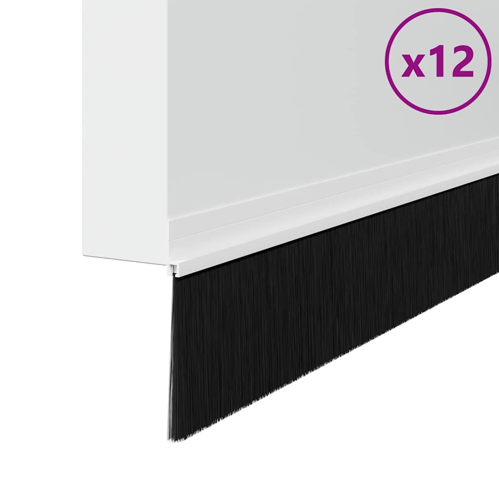 Vidaxx brosses de porte auto-adhésives 12 pcs blanc 100 cm alliage d'aluminium