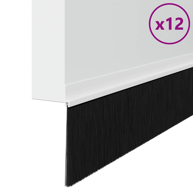 Vidaxx brosses de porte auto-adhésives 12 pcs blanc 100 cm alliage d'aluminium