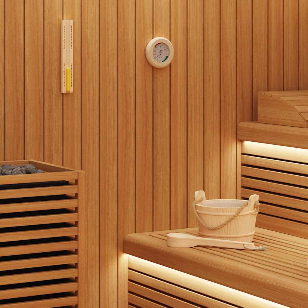 VidaXL ensemble d'accessoires de sauna 4 pcs bois de pin massif marron et chanvre