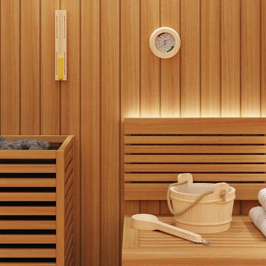 VidaXL ensemble d'accessoires de sauna 4 pcs bois de pin massif marron et chanvre