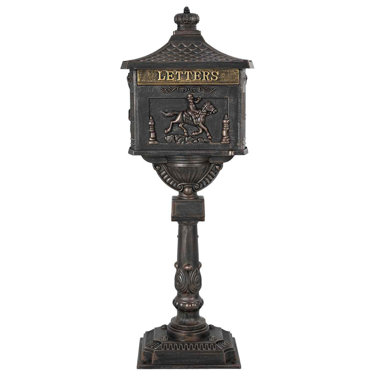 Vidaxx boîte aux lettres sur pied bronze 42,5 x 29,5 x 117 cm fonte d'aluminium
