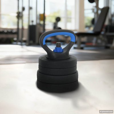 VidaXL ensemble haltère-barre 2 en 1 30kg noir et bleu