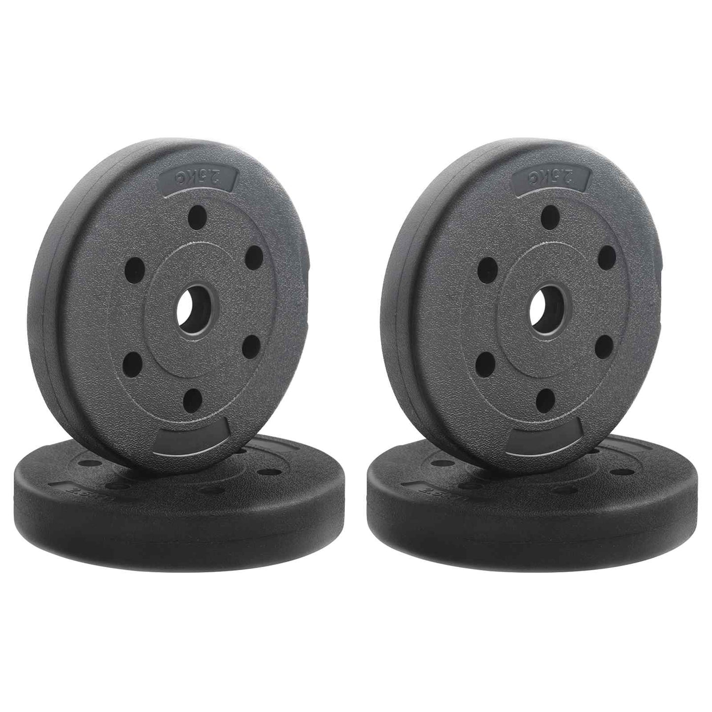 VidaXL disques de poids 10 kg 4 pcs noir ø 21,5 x 3,8 cm