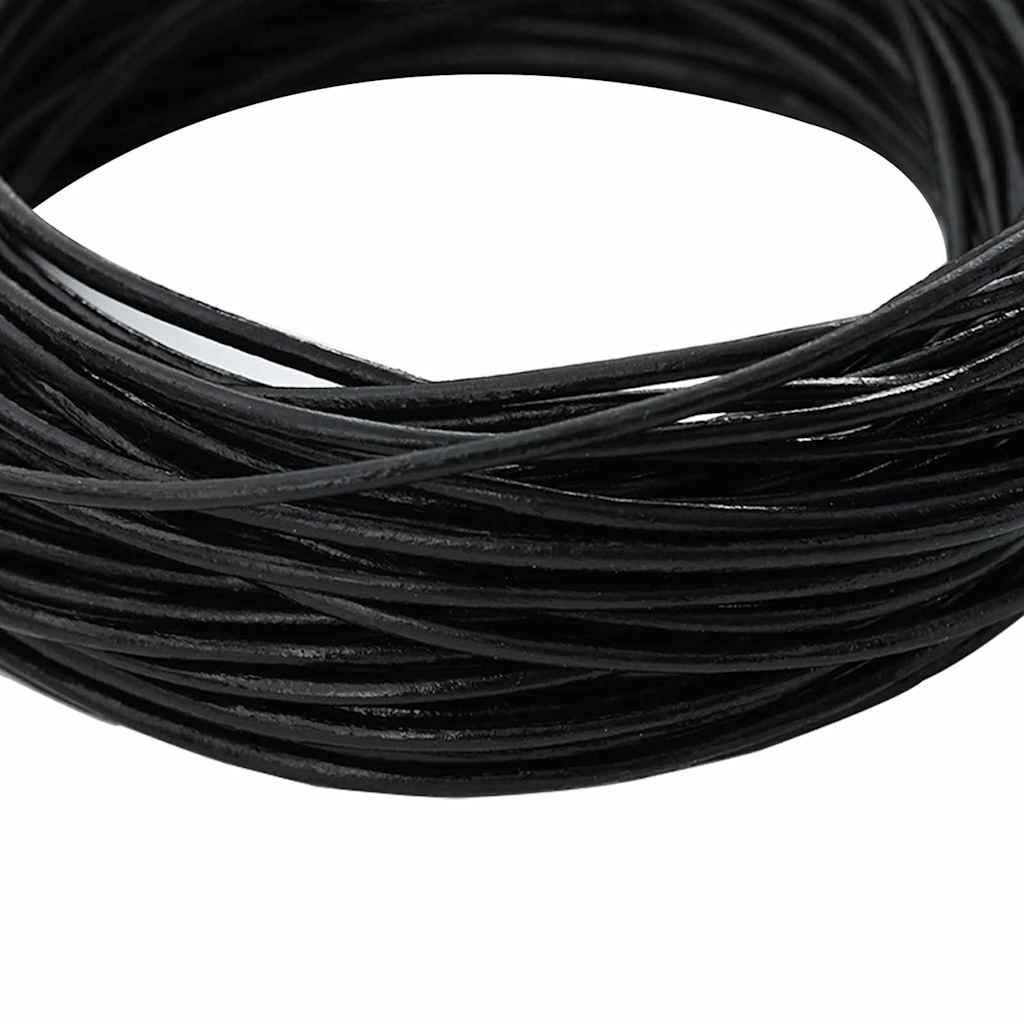 Vidaxxl cordon en cuir noir ø2 mm x 5 m cuir