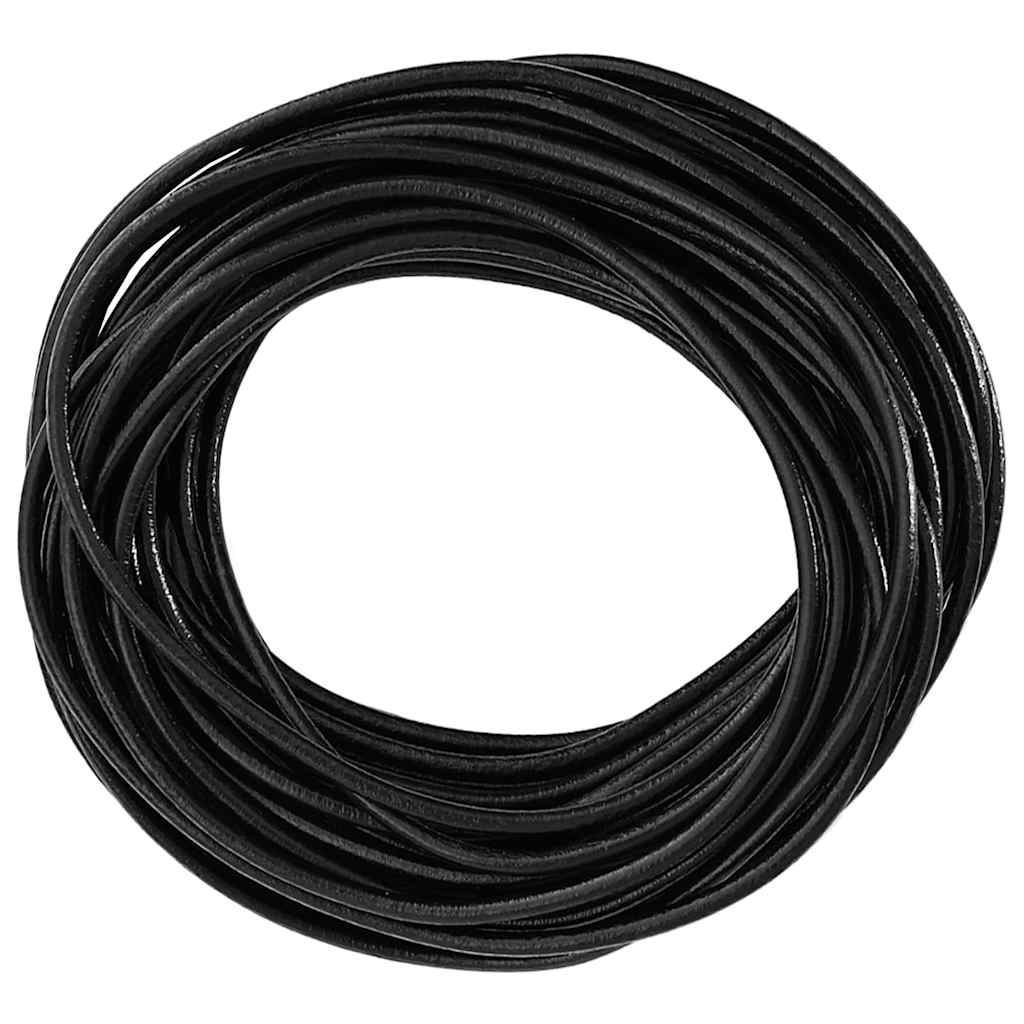Vidaxl cordon cuir noir ø2,5 mm x 5 m cuir