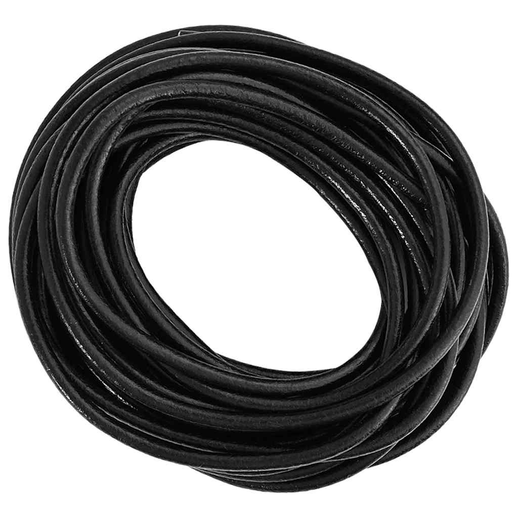 Vidaxl cordon cuir noir ø4 mm x 10 m cuir