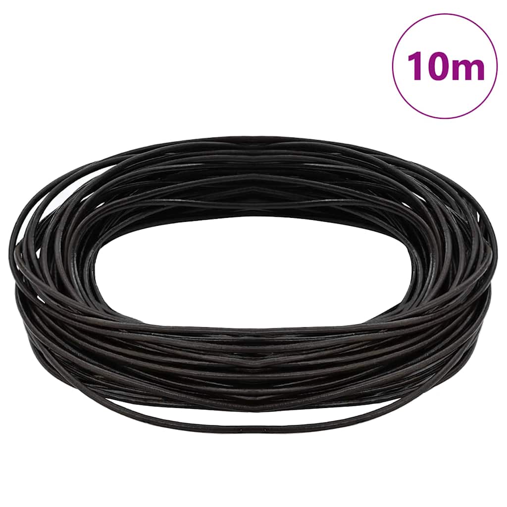Vidaxl cordon cuir marron foncé ø2 mm x 10 m cuir