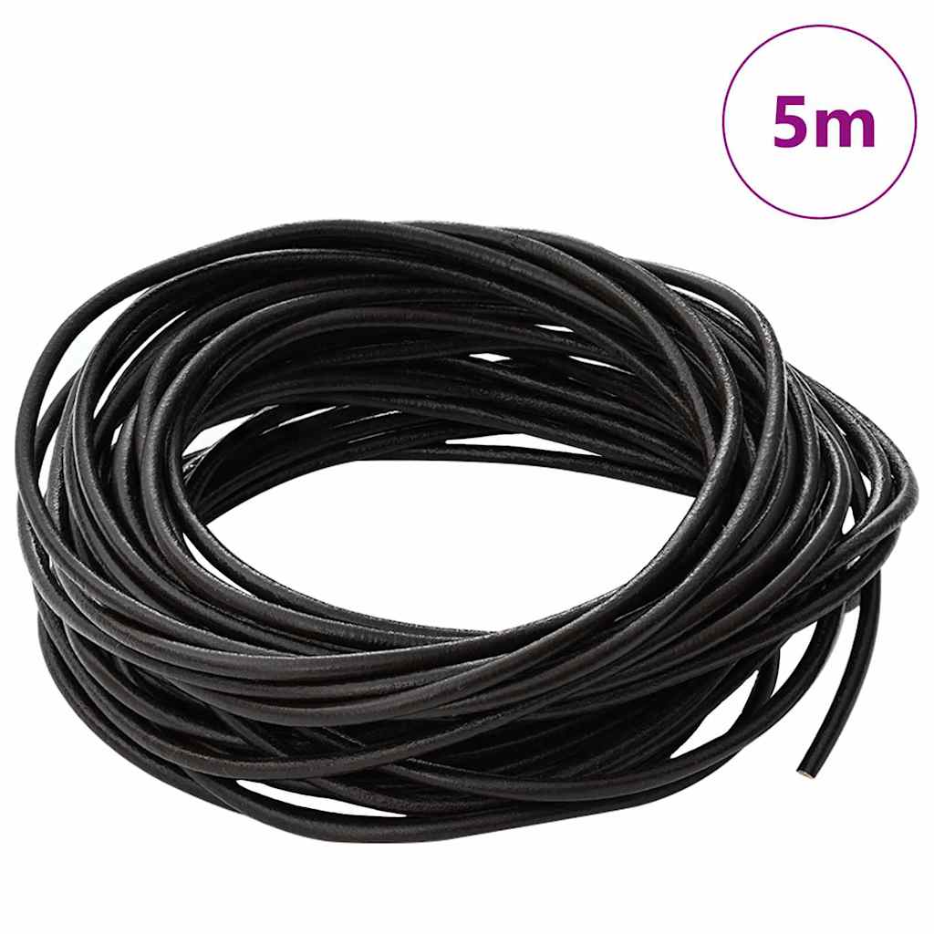 Vidaxl cordon cuir marron foncé ø2,5 mm x 5 m cuir