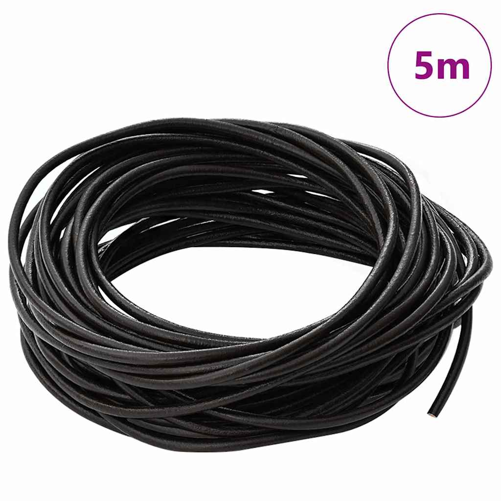 Vidaxxl cordon en cuir marron foncé ø3 mm x 5 m cuir